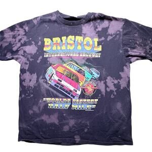 Vintage Nascar Bristol International Raceway T-shirt 1994 Black Tie Dye XXL